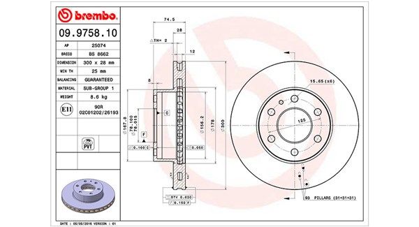 MAGNETI MARELLI Тормозной диск 360406074100